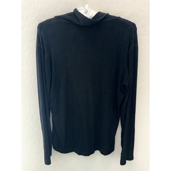 CHICO’S TRAVELERS | Black Cowl Neck Stretch Long Sleeve Top | Size 1 Medium - Picture 4 of 6